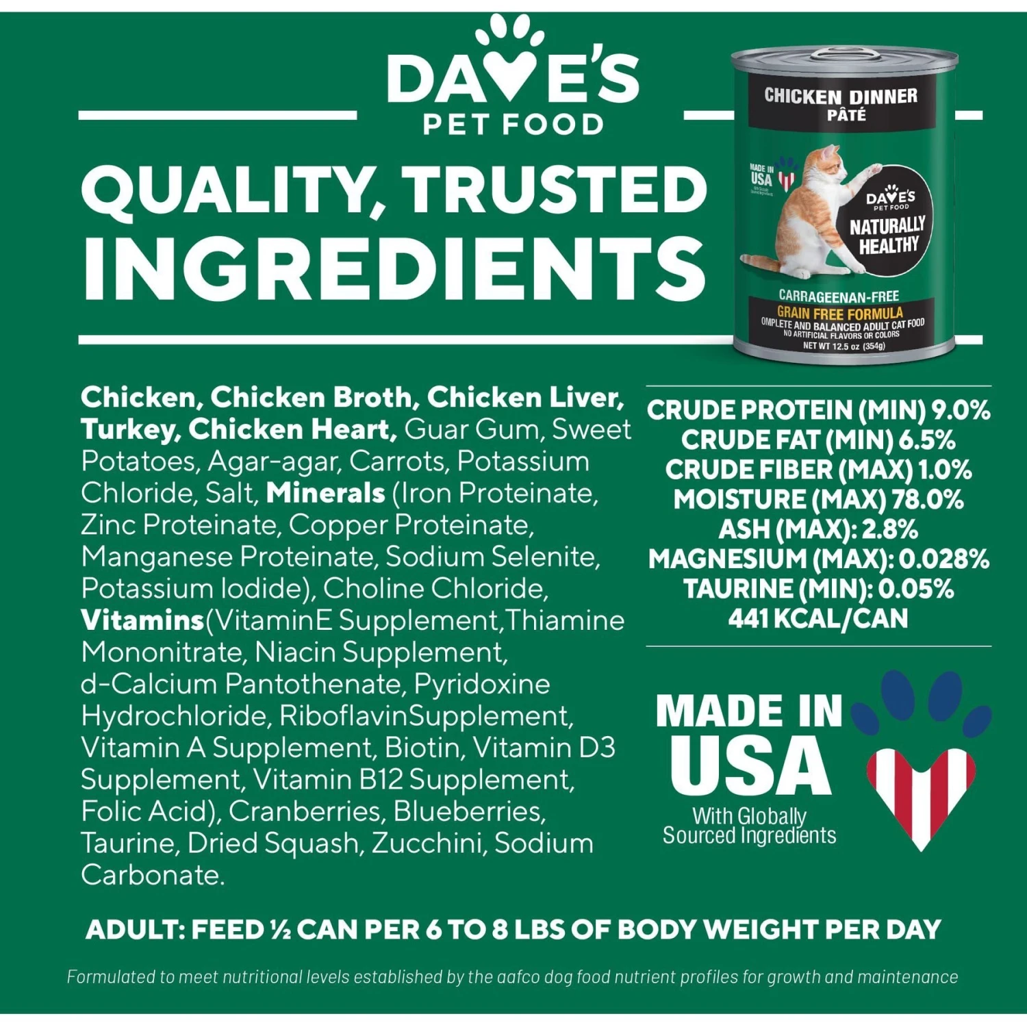 Dave's Pet Food Naturally Healthy Grain-Free Chicken Formula Canned Cat Food 5 Dave's Pet Food Naturally Healthy Grain-Free Chicken Formula Canned Cat Food - Image 3
