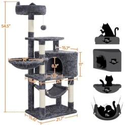 Yaheetech 3-Level Plush Cat Tree, Dark Gray, Medium -Almo nature Sales 705022 PT6. AC SS1800 V1668547817