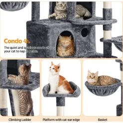 Yaheetech 76.5-in Tree With 3 Condos Cat Tree -Almo nature Sales 705086 PT3. AC SS1800 V1686153623