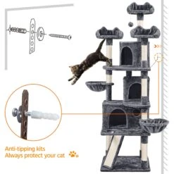 Yaheetech 76.5-in Tree With 3 Condos Cat Tree -Almo nature Sales 705086 PT8. AC SS1800 V1686153622