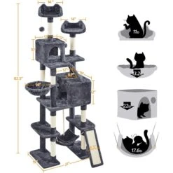 Yaheetech 82.5-in Multi-Level Tree Condo With 2 Foam Edge Perches Cat Tree -Almo nature Sales 705110 PT5. AC SS1800 V1668547439