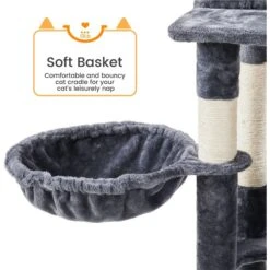Yaheetech 71.5-in Tree With 2 Cozy Perches Cat Tree, Dark Grey, Large -Almo nature Sales 705158 PT4. AC SS1800 V1668546018