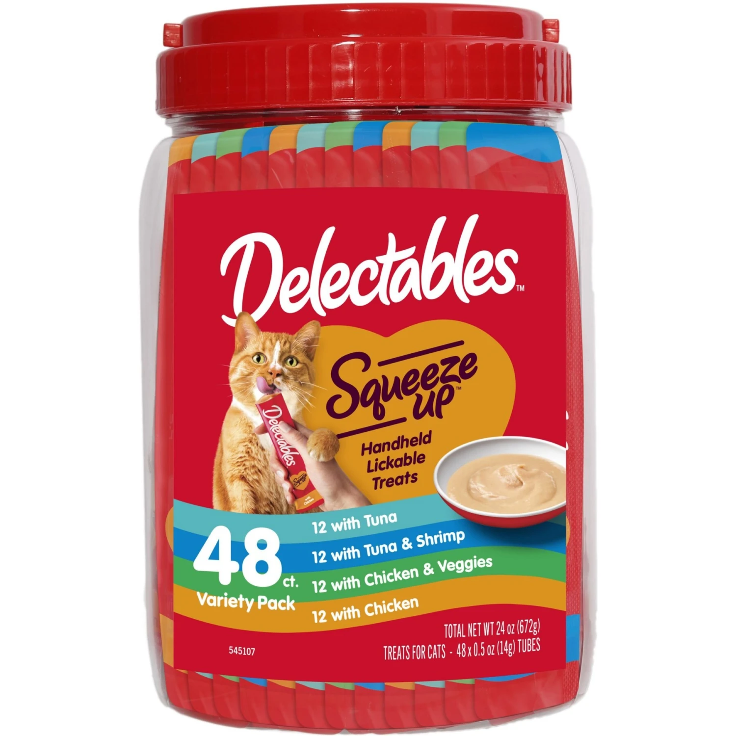 Hartz Delectables Bisque Variety Pack Lickable Cat Treats & Hartz Delectables Squeeze Up Variety Pack Lickable Cat Treats, 0.5-oz Tube 8 Hartz Delectables Bisque Variety Pack Lickable Cat Treats & Hartz Delectables Squeeze Up Variety Pack Lickable Cat Treats, 0.5-oz Tube - Image 6