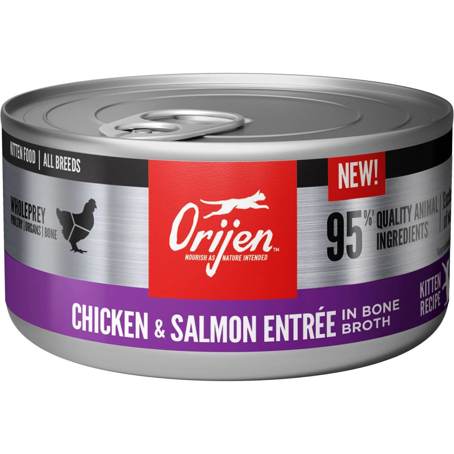 ORIJEN Kitten Recipe Chicken + Salmon Entree In Bone Broth Wet Cat Food 4 ORIJEN Kitten Recipe Chicken + Salmon Entree In Bone Broth Wet Cat Food - Image 2