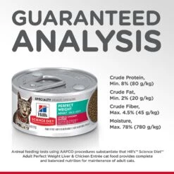 Hill's Science Diet Adult Perfect Weight Liver & Chicken Entree Canned Cat Food 18 Hill's Science Diet Adult Perfect Weight Liver & Chicken Entree Canned Cat Food -Almo nature Sales 74246 PT7. AC SS1800 V1595690168