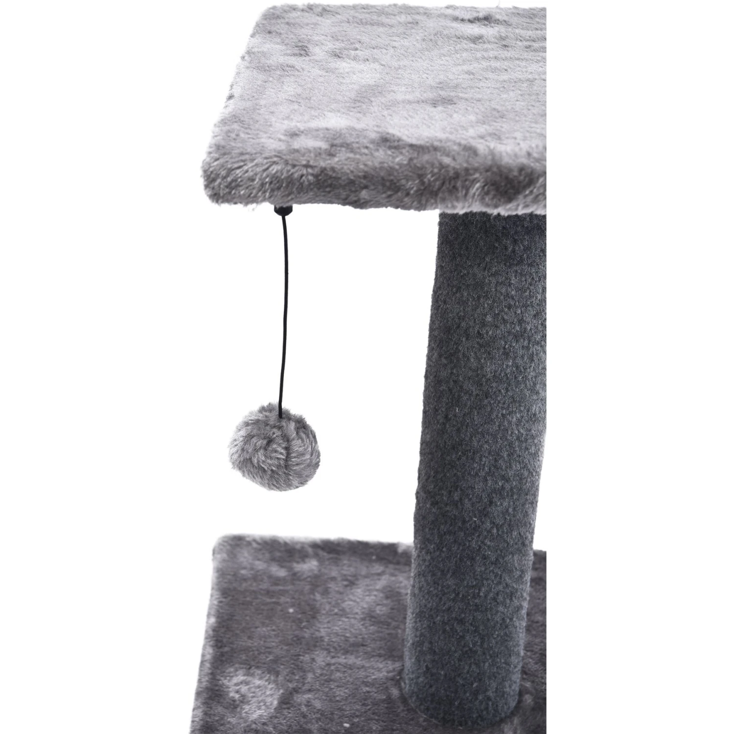 Cat Craft 2 Tier Plush Pedestal Cat Scratching Post & Platform Lounge With Hanging Cat Toy, Grey 7 Cat Craft 2 Tier Plush Pedestal Cat Scratching Post & Platform Lounge With Hanging Cat Toy, Grey - Image 5