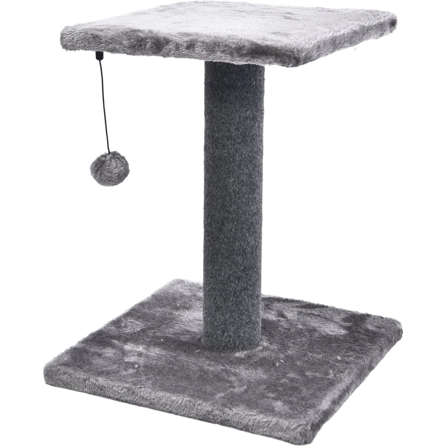 Cat Craft 2 Tier Plush Pedestal Cat Scratching Post & Platform Lounge With Hanging Cat Toy, Grey 9 Cat Craft 2 Tier Plush Pedestal Cat Scratching Post & Platform Lounge With Hanging Cat Toy, Grey - Image 7