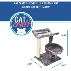 Cat Craft 3 Tier Plush Scratch & Lounge Cat Tree Habitat, Grey, Medium 12 Cat Craft 3 Tier Plush Scratch & Lounge Cat Tree Habitat, Grey, Medium -Almo nature Sales 744702 PT2. AC SS1800 V1689975231
