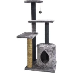 Cat Craft Level Up 5 Tier Plush & Seagrass Activity Cat Tree Habitat, Gray, Large -Almo nature Sales 744718 PT3. AC SS1800 V1689974455
