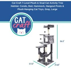 Cat Craft 7 Level Plush & Sisal Cat Activity Cat Tree Habitat, Gray, X-Large 12 Cat Craft 7 Level Plush & Sisal Cat Activity Cat Tree Habitat, Gray, X-Large -Almo nature Sales 744734 PT2. AC SS1800 V1689975300