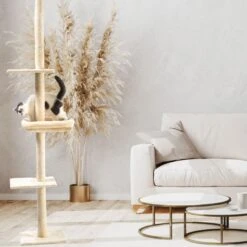 Cat Craft 4-Level Adjustable Climbing & Perch Cat Tree With Bolstered Cat Bed, Cream, X-Large -Almo nature Sales 744830 PT1. AC SS1800 V1674070819