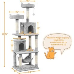 Yaheetech 70.5-inch Multi Level Sisal Cat Tree -Almo nature Sales 746934 PT2. AC SS1800 V1671647325
