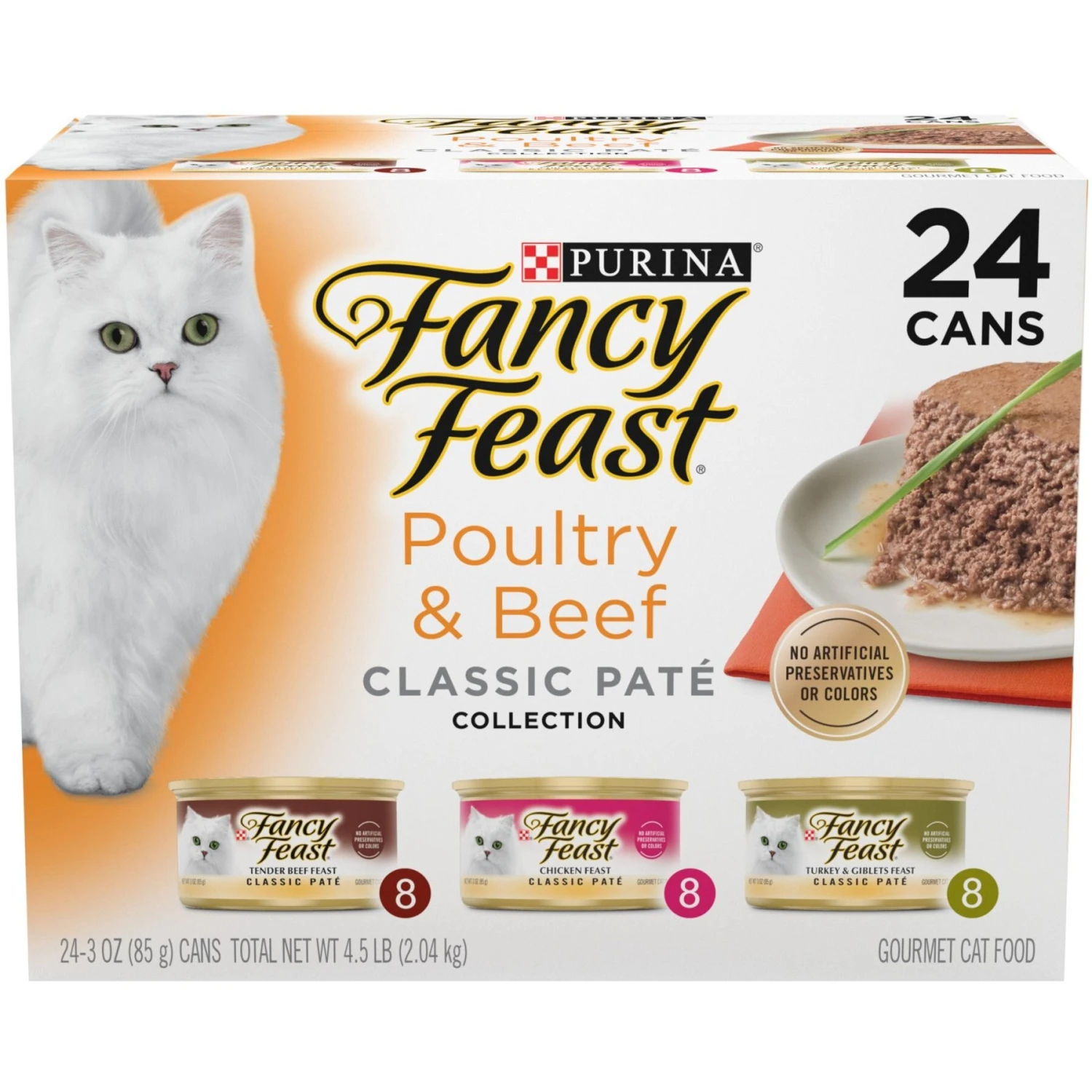 Fancy Feast Poultry & Beef Classic Pate Variety Pack Canned Cat Food 3 Fancy Feast Poultry & Beef Classic Pate Variety Pack Canned Cat Food