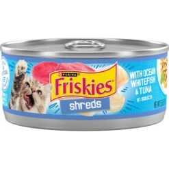 Friskies Savory Shreds With Ocean Whitefish & Tuna In Sauce Canned Cat Food