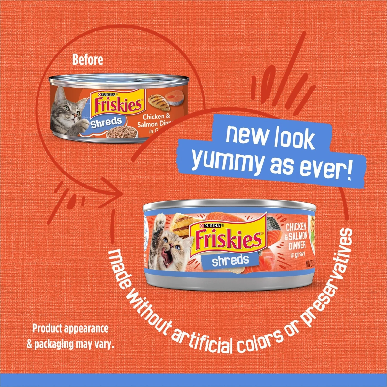 Friskies Savory Shreds Chicken & Salmon Dinner In Gravy Canned Cat Food 4 Friskies Savory Shreds Chicken & Salmon Dinner In Gravy Canned Cat Food - Image 2