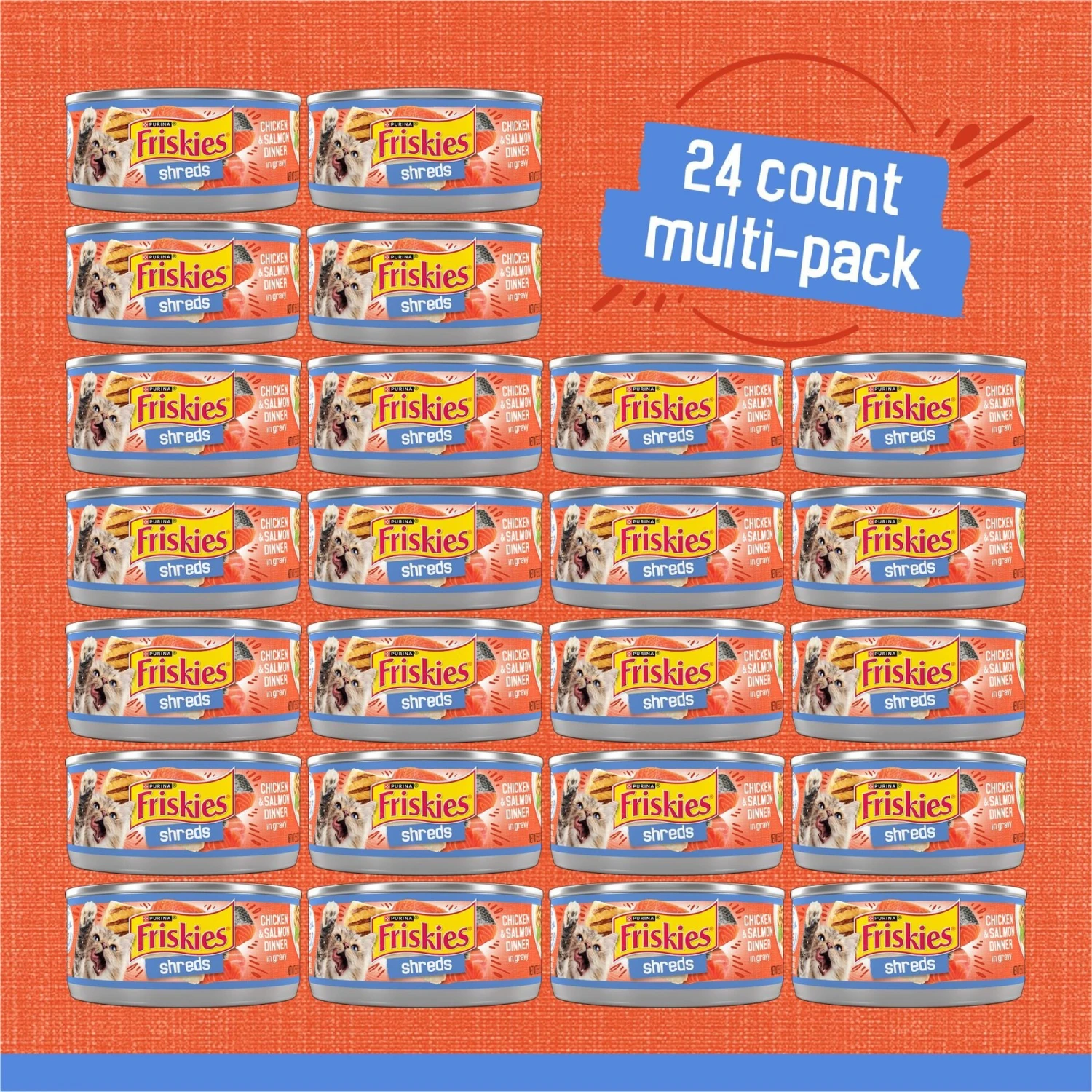 Friskies Savory Shreds Chicken & Salmon Dinner In Gravy Canned Cat Food 5 Friskies Savory Shreds Chicken & Salmon Dinner In Gravy Canned Cat Food - Image 3