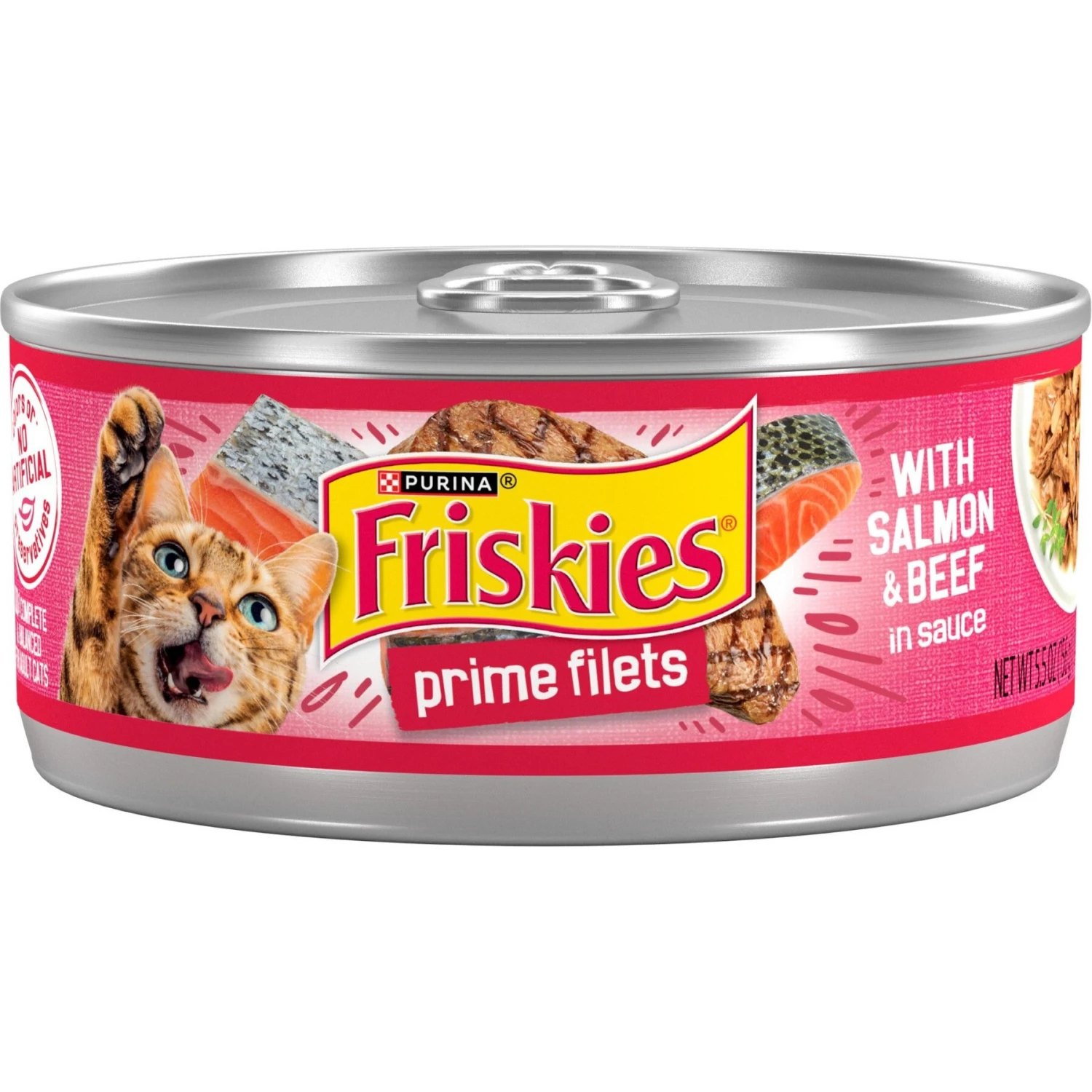 Friskies Prime Filets With Salmon & Beef In Sauce Canned Cat Food 3 Friskies Prime Filets With Salmon & Beef In Sauce Canned Cat Food
