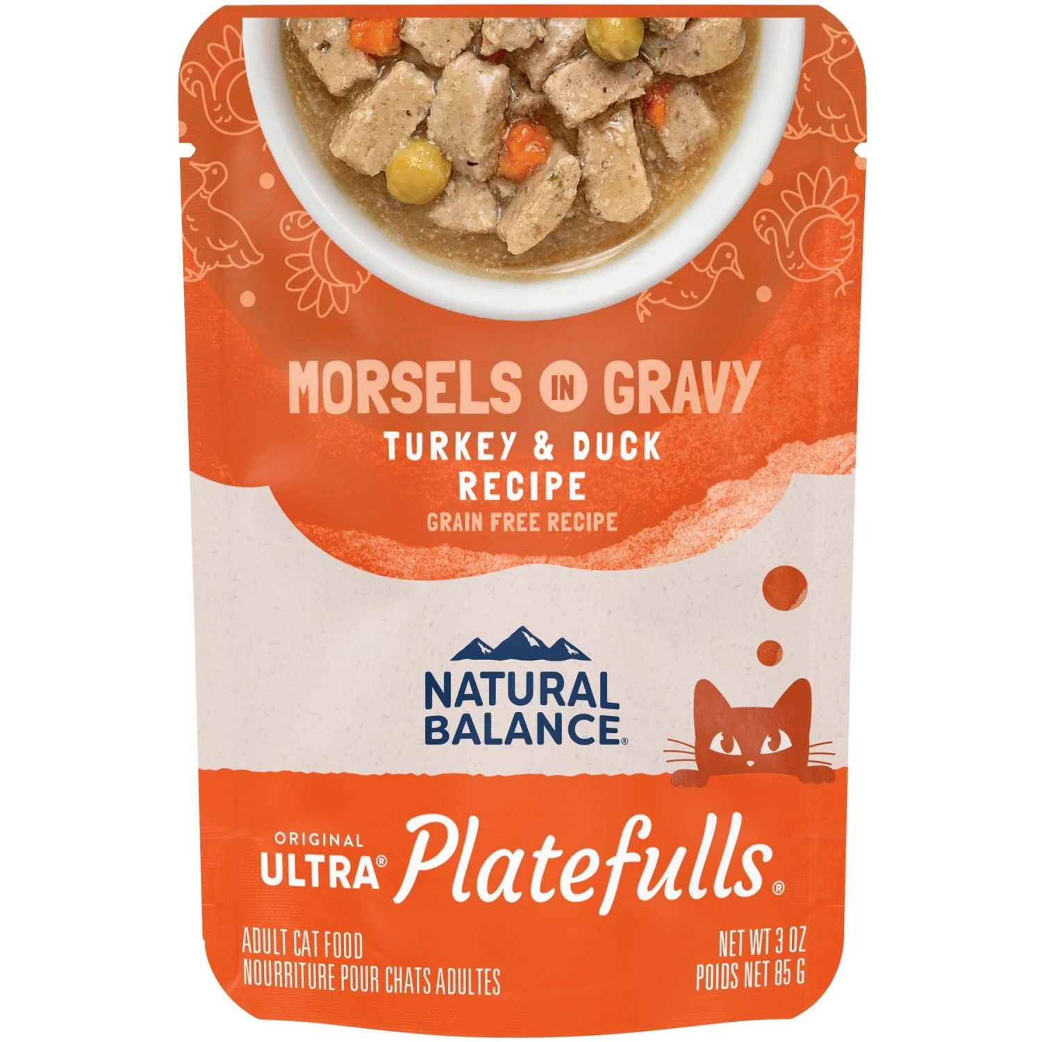 Natural Balance Platefulls Indoor Formula Turkey & Duck Formula In Gravy Grain-Free Cat Food Pouches 3 Natural Balance Platefulls Indoor Formula Turkey & Duck Formula In Gravy Grain-Free Cat Food Pouches