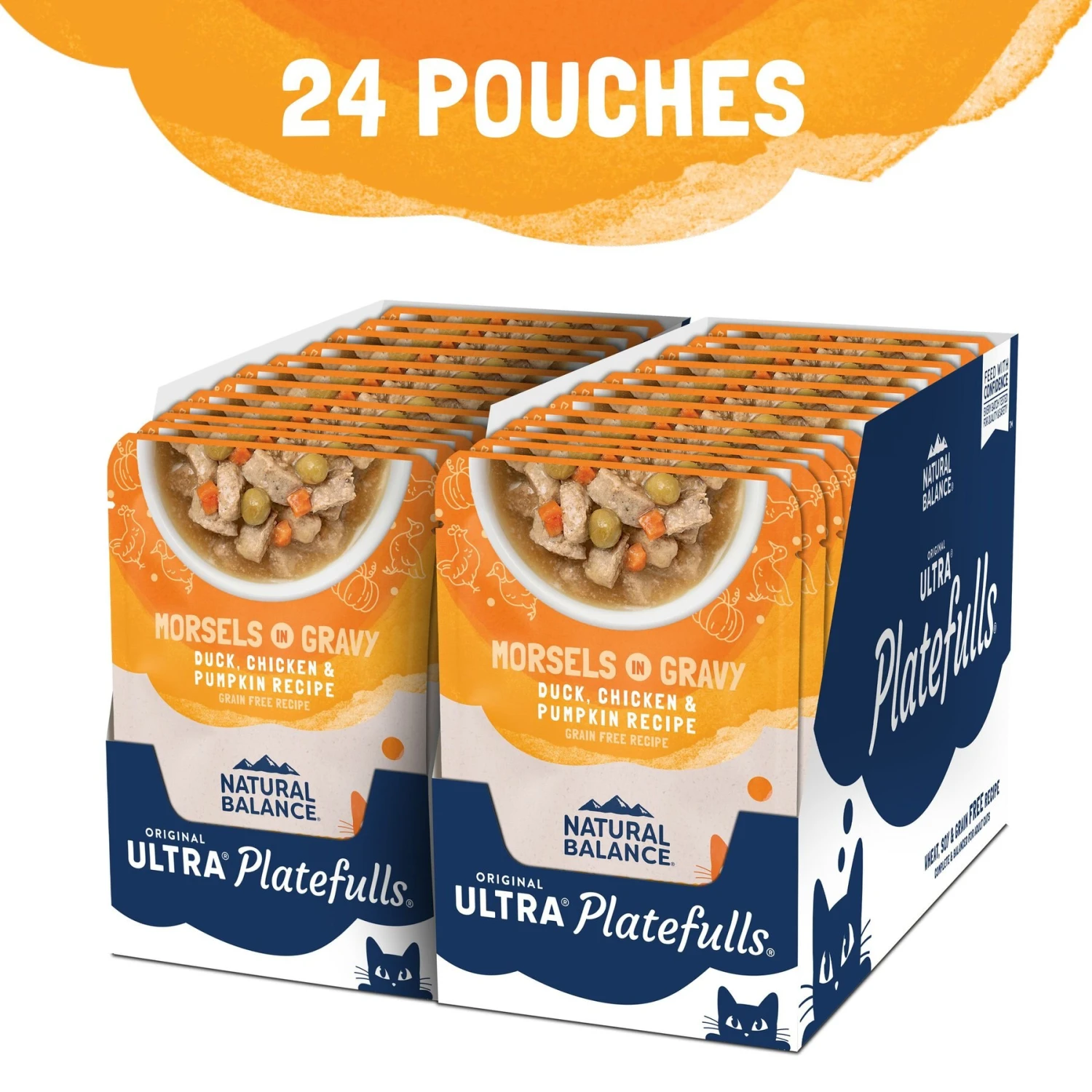 Natural Balance Platefulls Indoor Formula Duck, Chicken & Pumpkin Formula In Gravy Grain-Free Cat Food Pouches 6 Natural Balance Platefulls Indoor Formula Duck, Chicken & Pumpkin Formula In Gravy Grain-Free Cat Food Pouches - Image 4