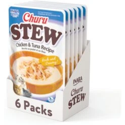 Inaba Churu Stew Chicken & Tuna Recipe Grain-Free Lickable Cat Treats
