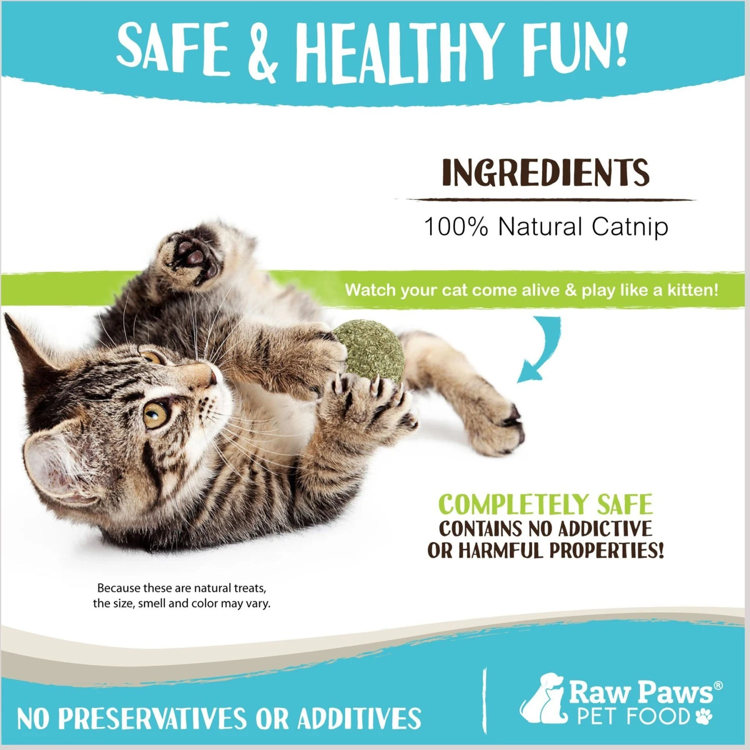Raw Paws Compressed Catnip Ball Cat Toy, 6 Count 6 Raw Paws Compressed Catnip Ball Cat Toy, 6 Count - Image 4