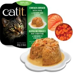 Catit Dinner Chicken With Salmon & Carrot Cat Wet Food, 2.8-oz Can -Almo nature Sales 781774 PT1. AC SS1800 V1677076940