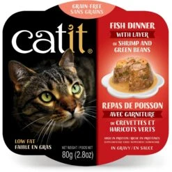 Catit Dinner Ocean Fish With Shrimp & Green Beans Cat Wet Food, 2.8-oz Can