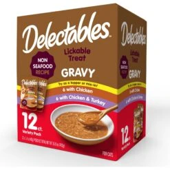 Hartz Delectables Gravy Variety Pack Lickable Cat Treats, 1.4-oz Tubes, 12 Count