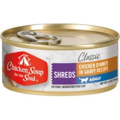 Chicken Soup For The Soul Chicken Dinner In Gravy Recipe Shreds Wet Cat Food, 5.5-oz Can, Case Of 24