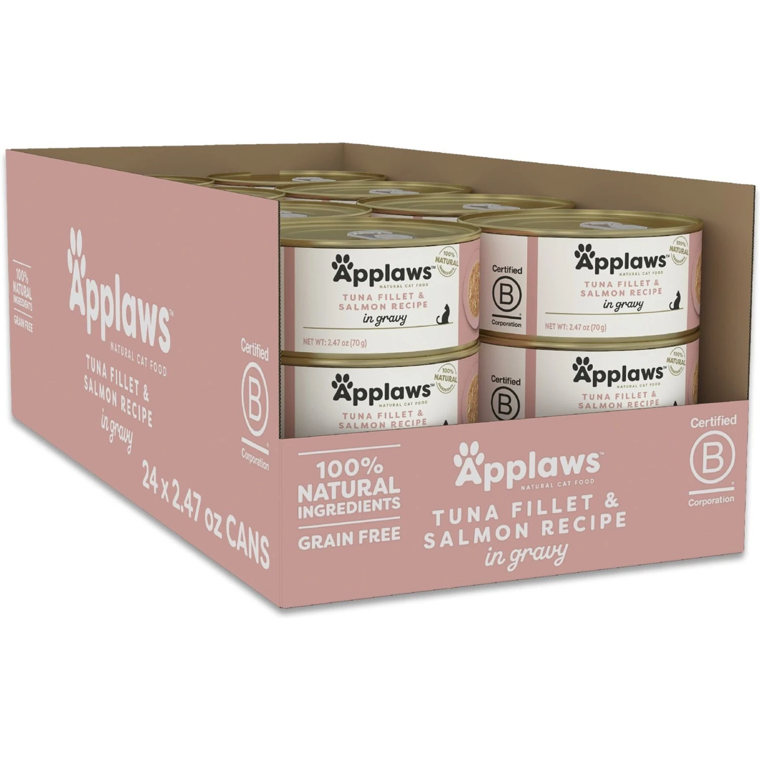 Applaws Tuna & Salmon In Gravy Limited Ingredient Canned Wet Cat Food, 2.47-oz Can, Case Of 24 3 Applaws Tuna & Salmon In Gravy Limited Ingredient Canned Wet Cat Food, 2.47-oz Can, Case Of 24