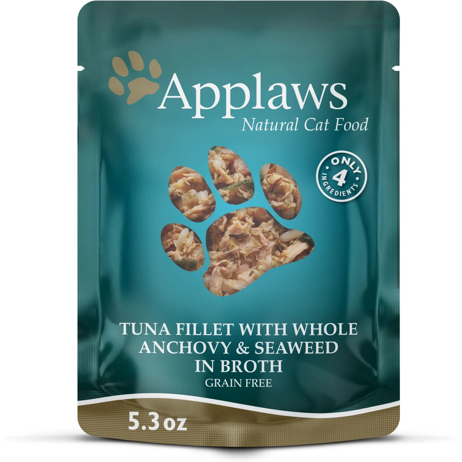Applaws Tuna With Anchovies In Broth Limited Ingredient Wet Cat Food, 5.3-oz Pouch, Case Of 12 3 Applaws Tuna With Anchovies In Broth Limited Ingredient Wet Cat Food, 5.3-oz Pouch, Case Of 12