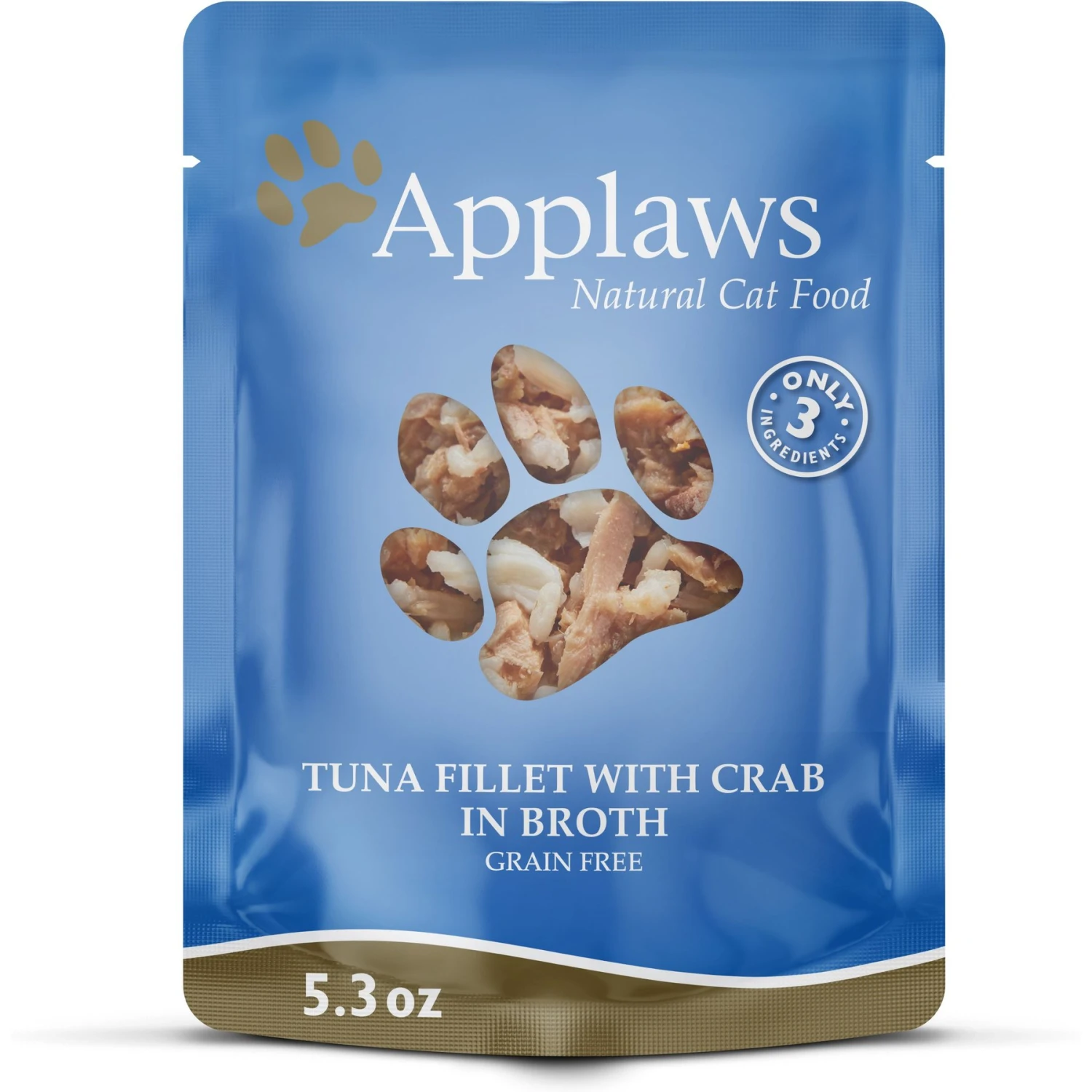 Applaws Tuna With Crab In Broth Limited Ingredient Wet Cat Food, 5.3-oz Pouch, Case Of 12 3 Applaws Tuna With Crab In Broth Limited Ingredient Wet Cat Food, 5.3-oz Pouch, Case Of 12
