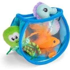 Catstages Hide & Seek Fish Bowl Interactive Cat Puzzle Toy, Blue