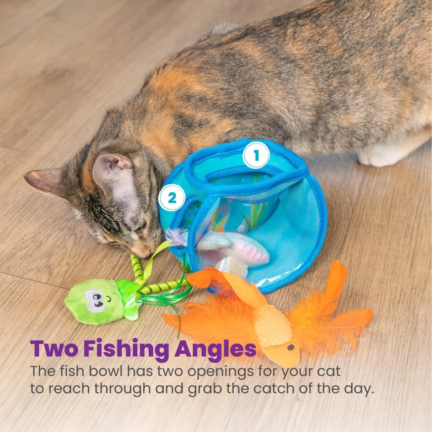 Catstages Hide & Seek Fish Bowl Interactive Cat Puzzle Toy, Blue 8 Catstages Hide & Seek Fish Bowl Interactive Cat Puzzle Toy, Blue - Image 6