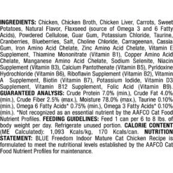 Blue Buffalo Freedom Indoor Mature Chicken Recipe Grain-Free Canned Cat Food -Almo nature Sales 84179 PT2. AC SS1800 V1585084852
