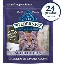 Blue Buffalo Wilderness Tasty Toppers Wild Cuts Tasty Chicken Morsels In Savory Gravy Grain-Free Cat Food Topper