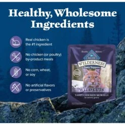 Blue Buffalo Wilderness Tasty Toppers Wild Cuts Tasty Chicken Morsels In Savory Gravy Grain-Free Cat Food Topper -Almo nature Sales 84183 PT5. AC SS1800 V1646790229