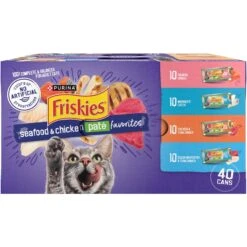 Purina Friskies Seafood & Chicken Pate Favorites Variety Pack Wet Cat Food, 5.5-oz Can, Case Of 40 & Cat Chow Complete With Chicken & Vitamins Dry Cat Food -Almo nature Sales 854310 PT1. AC SS1800 V1683743143