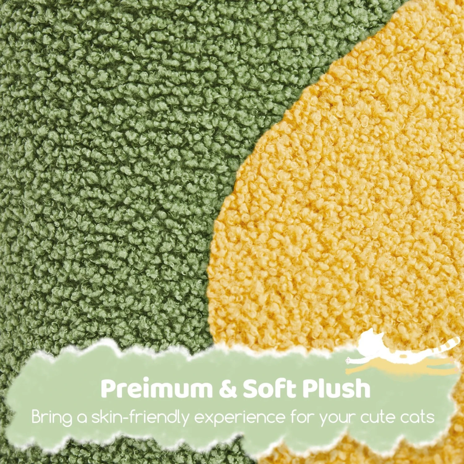 Yaheetech 37-in Coconut Palm Cat Tree, Small, Green & Yellow 9 Yaheetech 37-in Coconut Palm Cat Tree, Small, Green & Yellow - Image 7