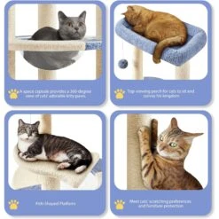 Yaheetech 35.5-in Cat Tree With Space Capsule, Small, Blue & Beige -Almo nature Sales 871726 PT4. AC SS1800 V1686245905