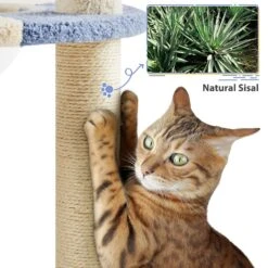 Yaheetech 35.5-in Cat Tree With Space Capsule, Small, Blue & Beige -Almo nature Sales 871726 PT7. AC SS1800 V1686247335