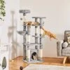 Yaheetech 4-Level Cat Tree, 56.5-in, Medium, Light Gray -Almo nature Sales 871774 MAIN. AC SS1800 V1686243465