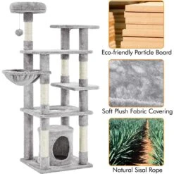 Yaheetech 4-Level Cat Tree, 56.5-in, Medium, Light Gray 13 Yaheetech 4-Level Cat Tree, 56.5-in, Medium, Light Gray -Almo nature Sales 871774 PT4. AC SS1800 V1686249557
