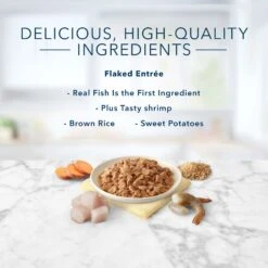 Blue Buffalo Tastefuls Natural Flaked Wet Fish & Shrimp Entree In Gravy Cat Food, 3-oz Can, Case Of 12 -Almo nature Sales 879374 PT4. AC SS1800 V1687358002