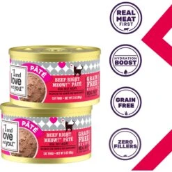 I And Love And You Beef Right Meow Pate Grain-Free Canned Cat Food 12 I And Love And You Beef Right Meow Pate Grain-Free Canned Cat Food -Almo nature Sales 89305 PT1. AC SS1800 V1692383330
