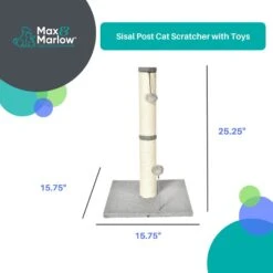 Max & Marlow 25-in Sisal Cat Scratching Post With Toy -Almo nature Sales 906478 PT2. AC SS1800 V1689014084