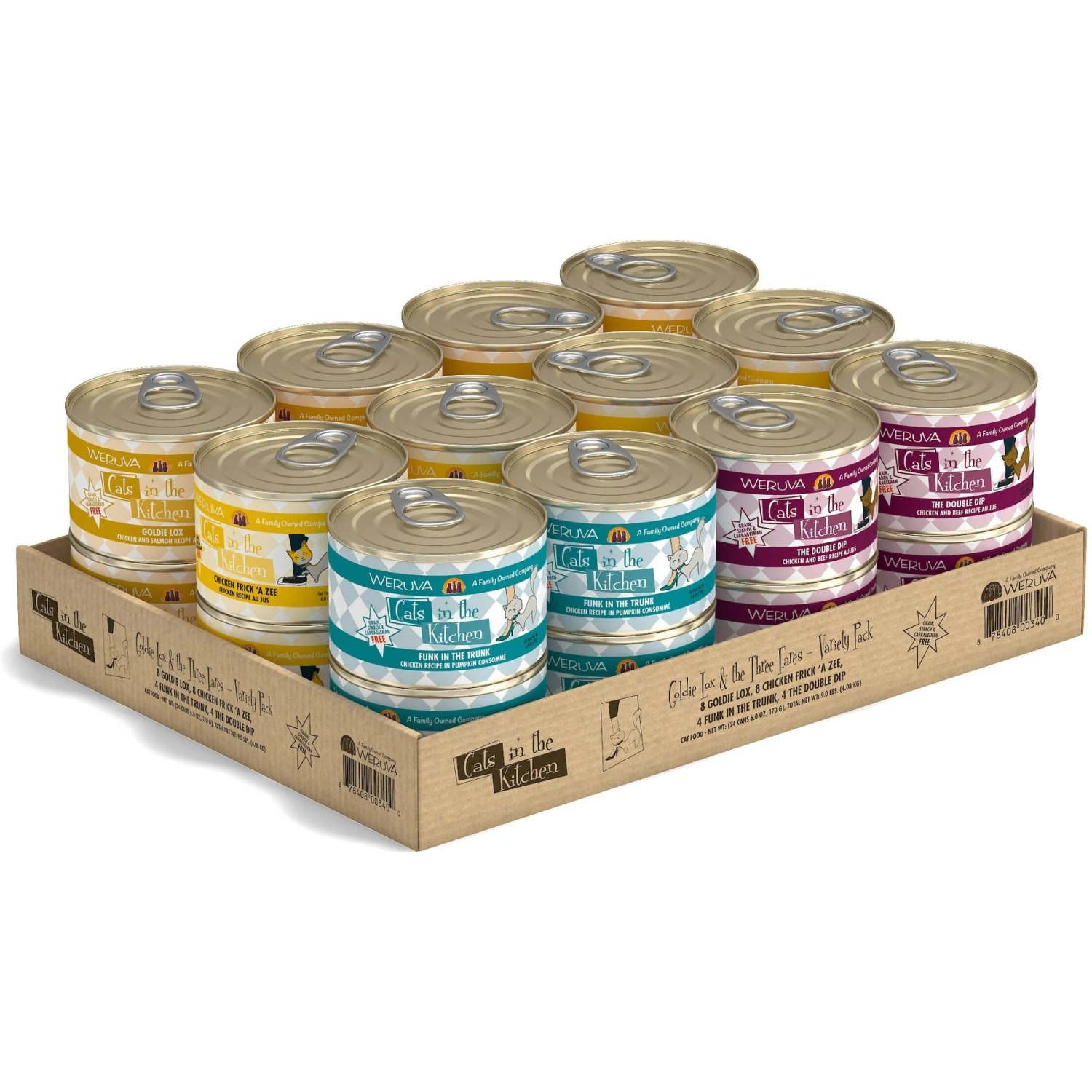 Weruva Cats In The Kitchen Goldie Lox & The 3 Fares Variety Pack Grain-Free Canned Cat Food 3 Weruva Cats In The Kitchen Goldie Lox & The 3 Fares Variety Pack Grain-Free Canned Cat Food