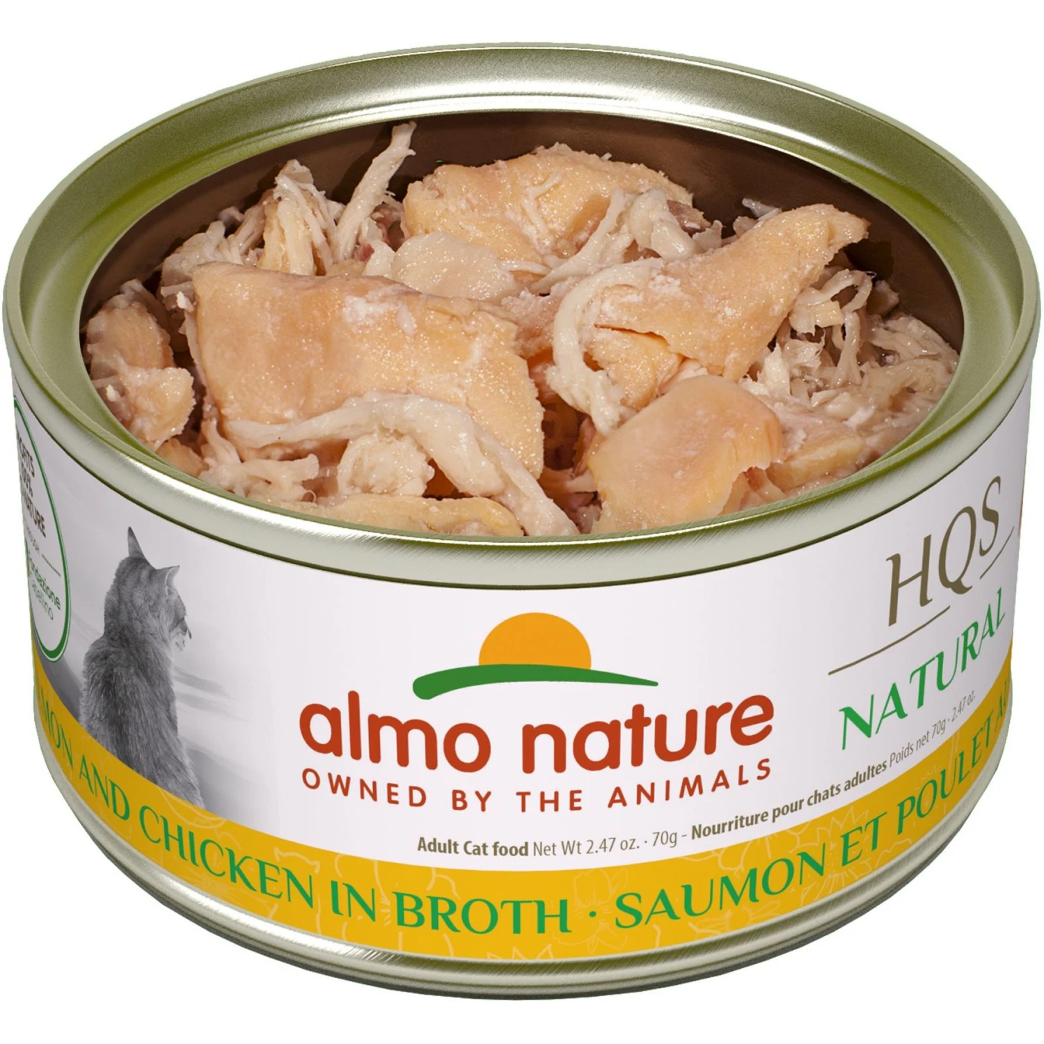 Almo Nature HQS Natural Salmon & Chicken In Broth Grain-Free Canned Cat Food 4 Almo Nature HQS Natural Salmon & Chicken In Broth Grain-Free Canned Cat Food - Image 2