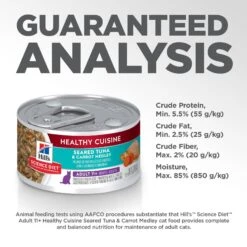 Hill's Science Diet Adult 11+ Healthy Cuisine Seared Tuna & Carrot Medley Canned Cat Food 18 Hill's Science Diet Adult 11+ Healthy Cuisine Seared Tuna & Carrot Medley Canned Cat Food -Almo nature Sales 94012 PT7. AC SS1800 V1598154971