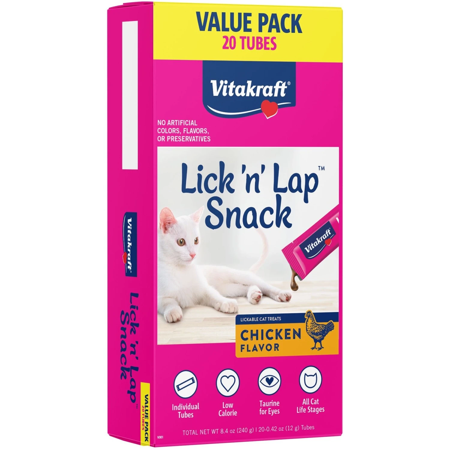 Vitakraft Lick 'n' Lap Snack Chicken Lickable Cat Treats, 0.42-oz Tube, Case Of 20 3 Vitakraft Lick 'n' Lap Snack Chicken Lickable Cat Treats, 0.42-oz Tube, Case Of 20